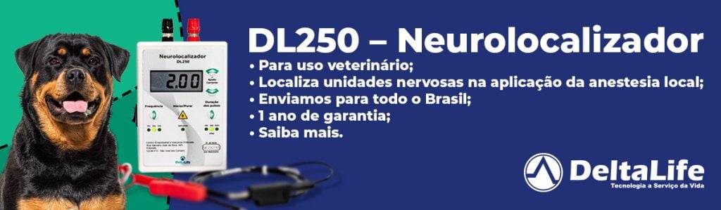 Neurolocalizador DL250 - Neurolocalizador • Para uso veterinário; • Localiza unidades nervosas na aplicação da anestesia local; • Enviamos para todo o Brasil; 1 ano de garantia; • Saiba mais.