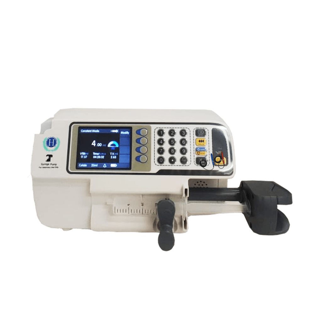 Aparelho de bomba de infusão veterinária.